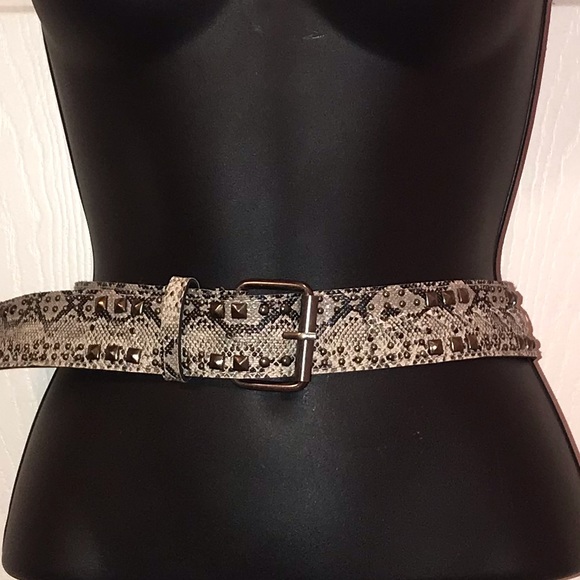 Accessories - Snakeskin Belt with Studs
